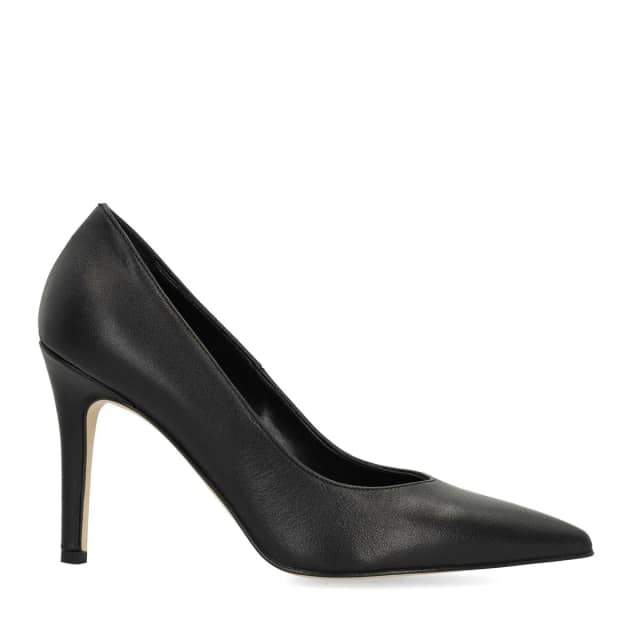 Manfield Zwarte Leren Pumps Met Naaldhak Van 8 Cm