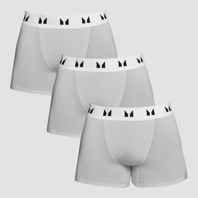 Myprotein MP boxershorts voor heren (3-delig) Gemêleerd grijs / Wit