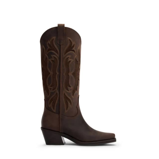 Sacha Bruine leren cowboylaarzen met sierstiksels