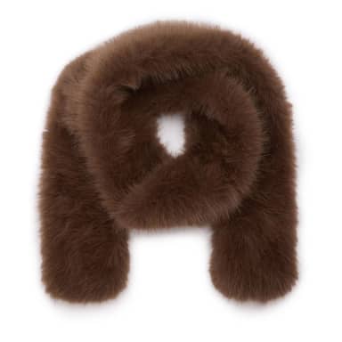 Manfield Manfield Bruine Sjaal Van Faux Fur