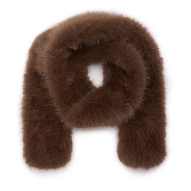 Manfield Bruine Sjaal Van Faux Fur