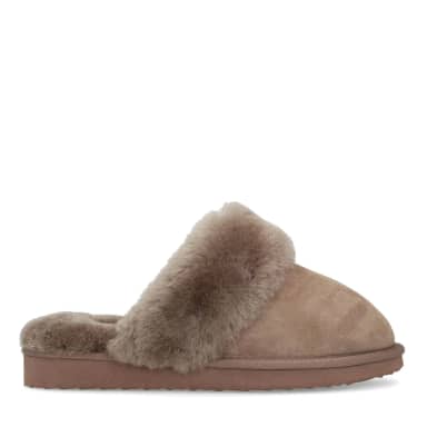 Manfield Manfield Taupe Suède Pantoffels