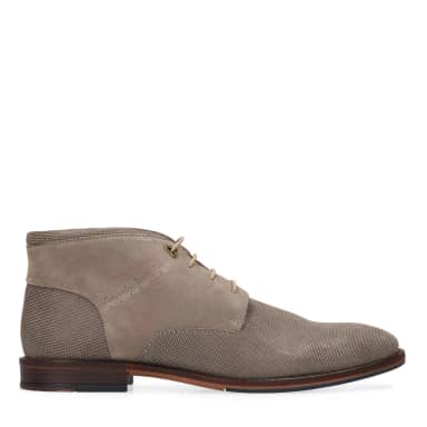 Manfield Taupe Suède Veterschoenen