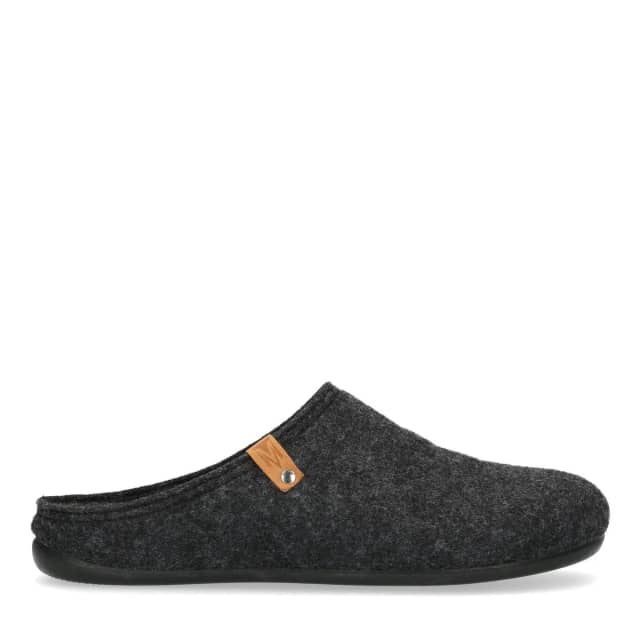 Manfield Donkergrijze Pantoffels