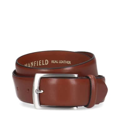 Manfield Bruine Leren Riem