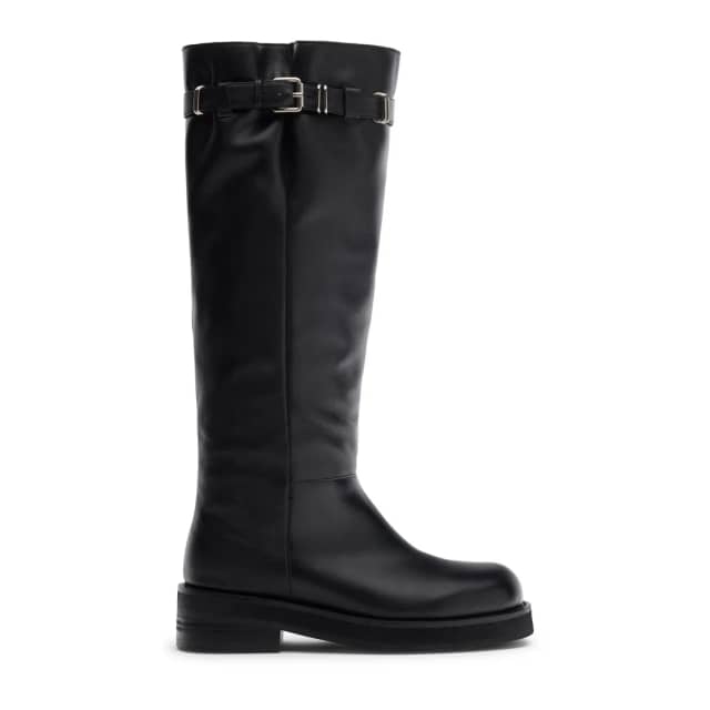 Sacha Zwarte leren buckle biker boots