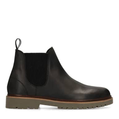 Manfield Zwarte Nubuck Chelsea Boots Met Elastieke Sluiting