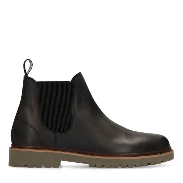 Manfield Zwarte Nubuck Chelsea Boots Met Elastieke Sluiting