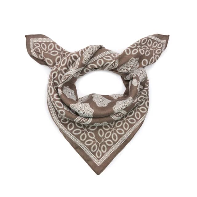 Manfield Bruin Sjaaltje Met Witte Details