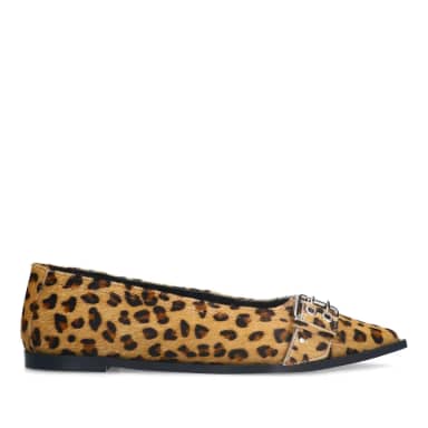 Sacha Leopard buckle ballerina's