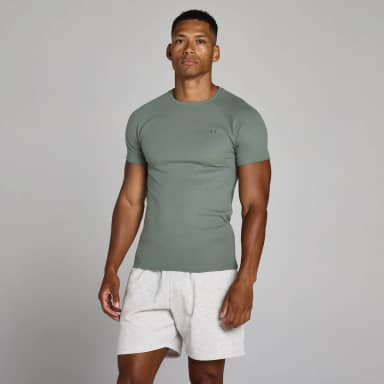 MP Heren Lift Geribd Muscle Fit T-Shirt - Gunmetal