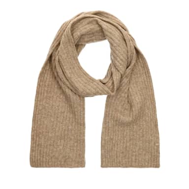 Manfield Beige Sjaal Met Ribbel Details
