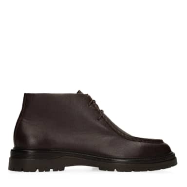 Manfield Bruine Leren Desertboots Met Veters