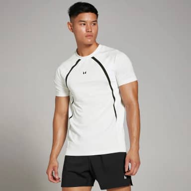 MP Heren Tempo Panel T-Shirt - Wit