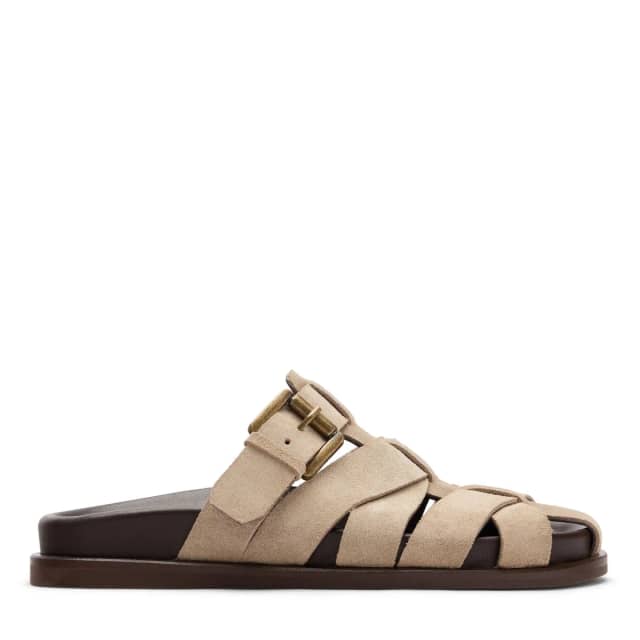Sacha Beige suède slippers