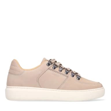 Manfield Beige Nubuck Sneakers Met Veters