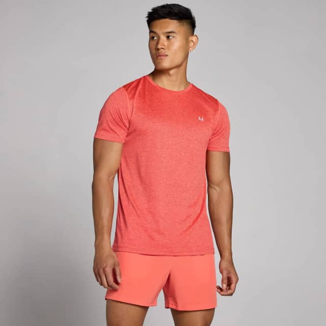 Myprotein MP Tempo gemêleerd T-shirt voor heren - Koraalrood