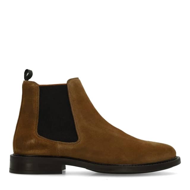 Manfield Cognac Suède Chelsea Boots