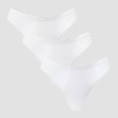 MP naadloze middelhoge string voor dames (verpakking met 3 stuks) - Wit