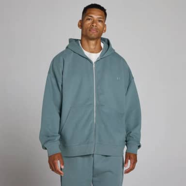 Oversized 2-Way Rits Hoodie - Toekomstblauw