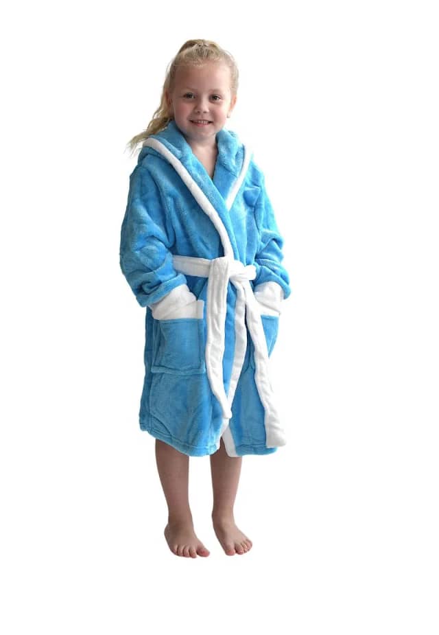 Badjas kids aqua / kinderbadjas met capuchon