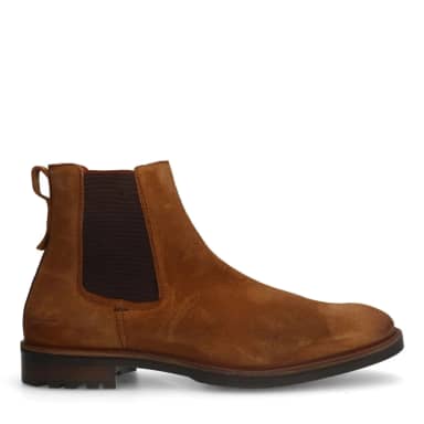 Van Lier Van Lier Cognac Rigi Suède Chelsea Boots Met Elastieke Sluiting