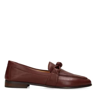 Manfield Bordeaux Rode Leren Loafers