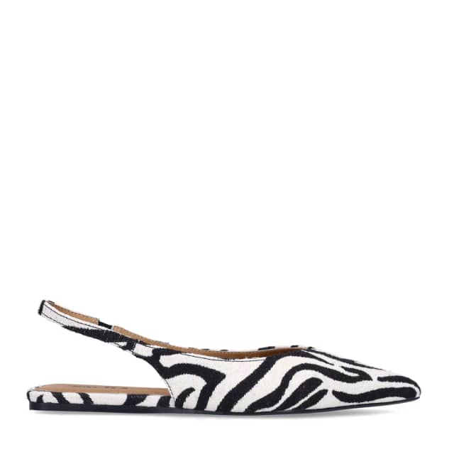 Sacha Zwarte zebra slingbacks