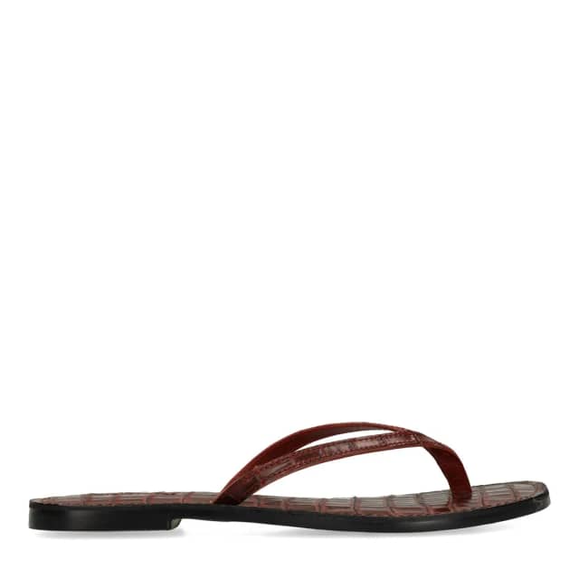Sacha Rode leren croco teenslippers