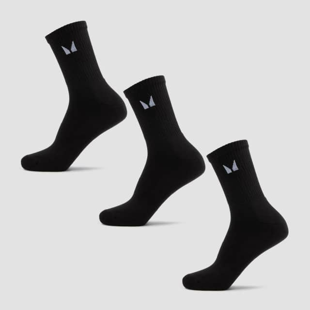 Myprotein MP Unisex Crew Socks (3 Pack) - Black - UK