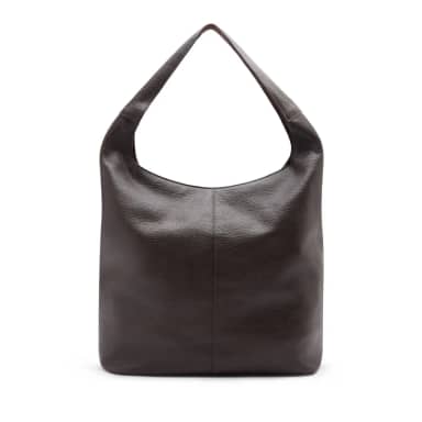 Manfield Manfield Bruine Leren Shopper Met Ritssluiting
