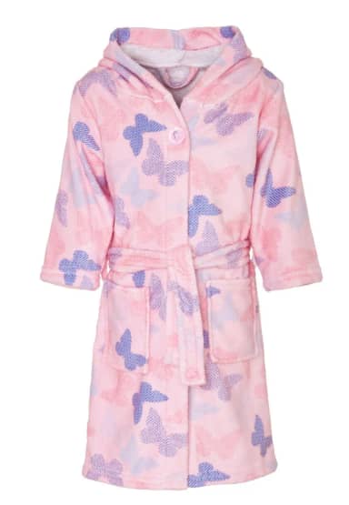Playshoes Kinderbadjas met Vlinders - capuchon badjas kind