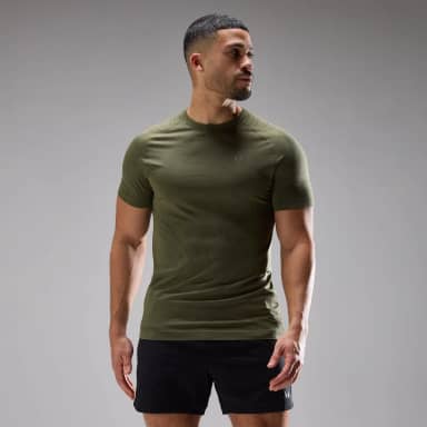MP Heren Velocity Ultra Seamless T-Shirt - Dusty Olive