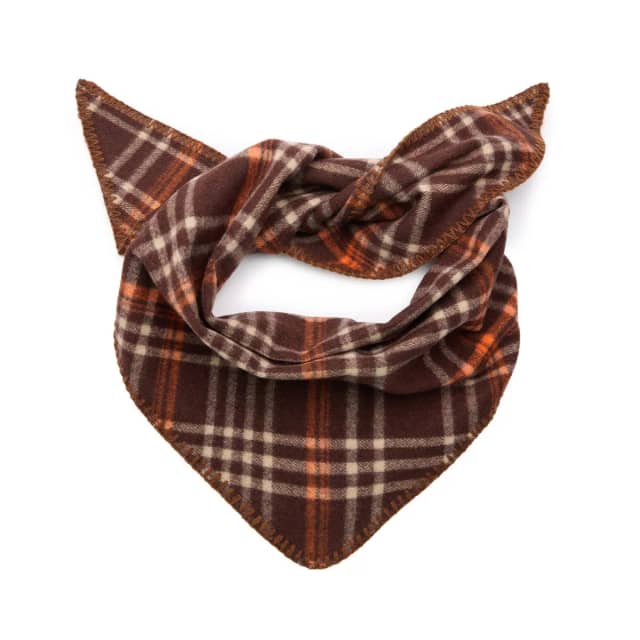 Manfield Bruine Geruite Triangel Sjaaltje