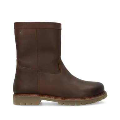 No Stress Bruine Leren Boots Met Ritssluiting