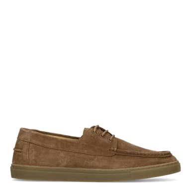 Manfield Manfield Beige Suède Bootschoenen Met Veters