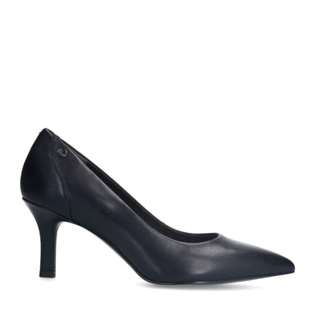 No Stress Zwarte Leren Klassieke Pumps Met Rechte Hak Van 7 Cm