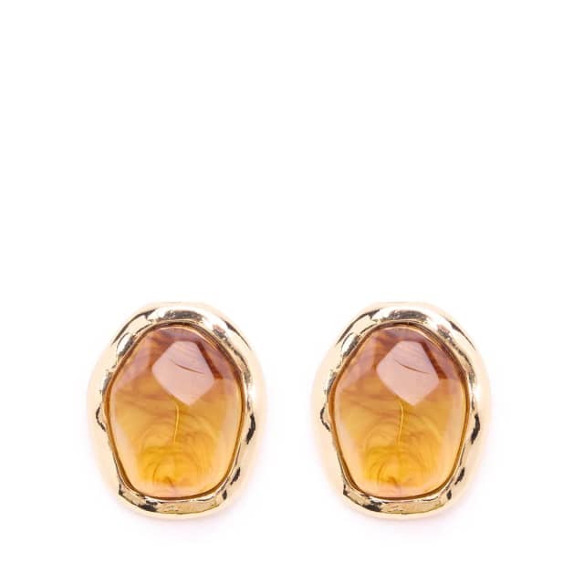 Manfield Bruine Statement Oorbellen