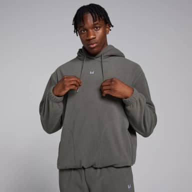 MP hoodie van fleecestof voor heren - Metaalgrijs