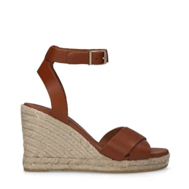 Manfield Cognac Leren Sleehakken Met Gespsluiting
