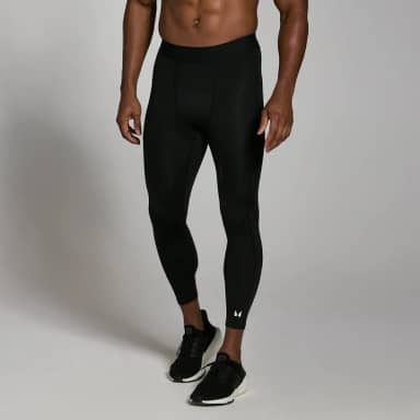 Myprotein MP basislaag driekwart trainingslegging voor heren - Zwart