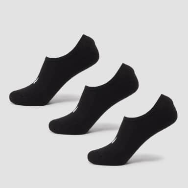 MP Unisex Invisible Socks (3 Pack) - Black - UK