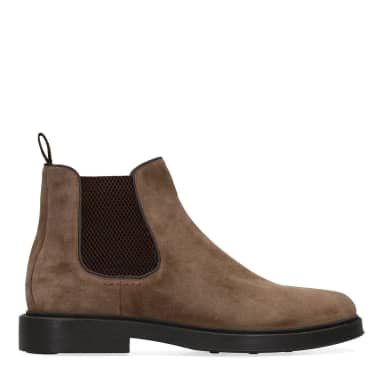 Manfield Taupe Suède Chelsea Boots