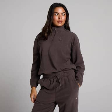 MP Dames Funnel Neck 1/4 Rits Fleece - Cacao