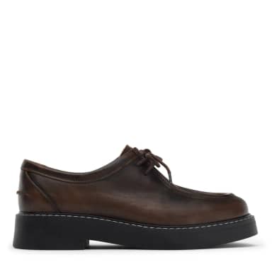Bruine leren veterschoenen