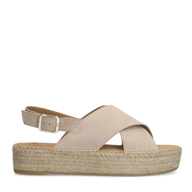 Sacha Beige suède plateau sandalen