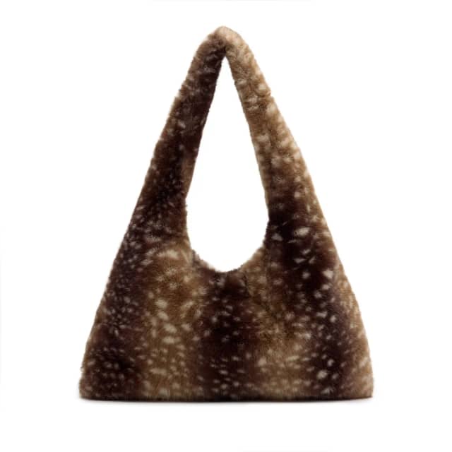 Manfield Bruine Bambi Schoudertas Met Drukknoop