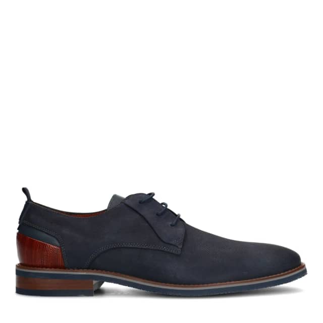 Van Lier Blauwe Amalfi Nubuck Veterschoenen