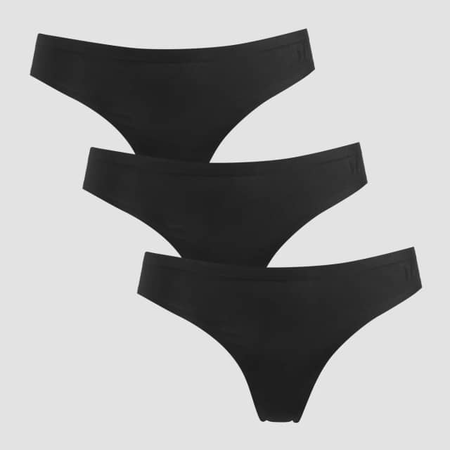 Myprotein MP Women's Mid Rise No VPL Thong (3 Pack) - Black