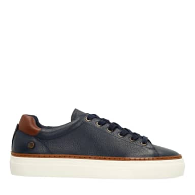 No Stress No Stress Donkerblauwe Leren Sneakers Met Veters